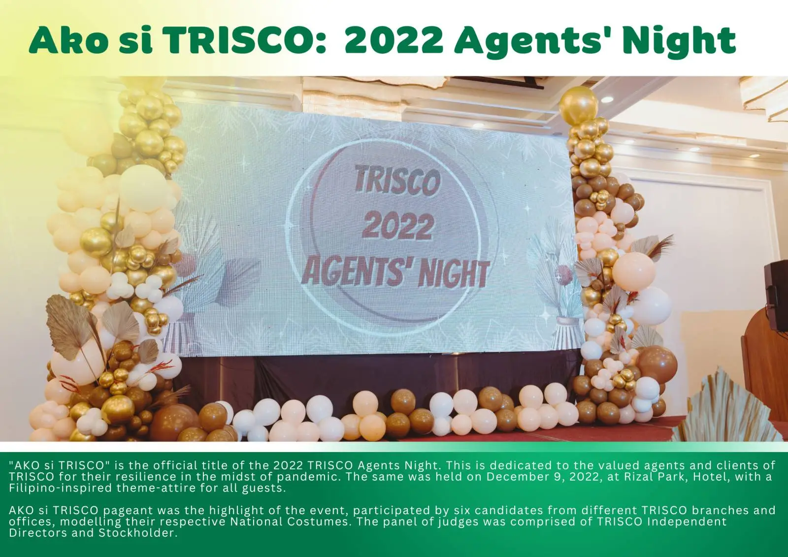 Ako si TRISCO: 2022 Agents’ Night